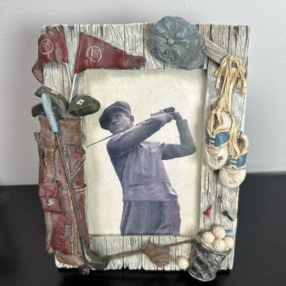 Golf Picture Frame 3D 4x6 Photo Frame Golf Bag Clubs Shoes Tees Decor